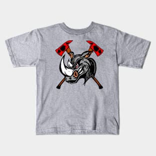 Firefighter Rhino Kids T-Shirt